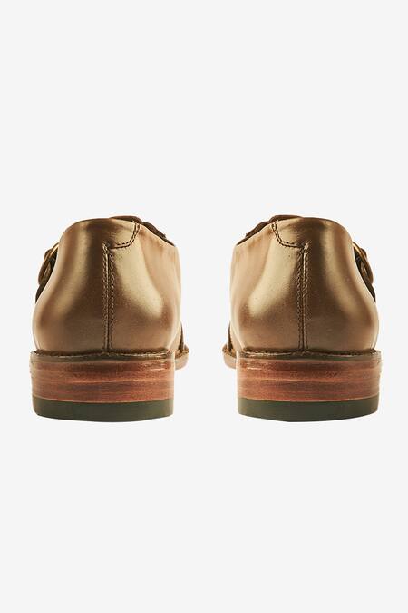 Shop_Whitemuds_Brown Cut Work Giza Walnut Leather Sandals _Online_at_Aza_Fashions