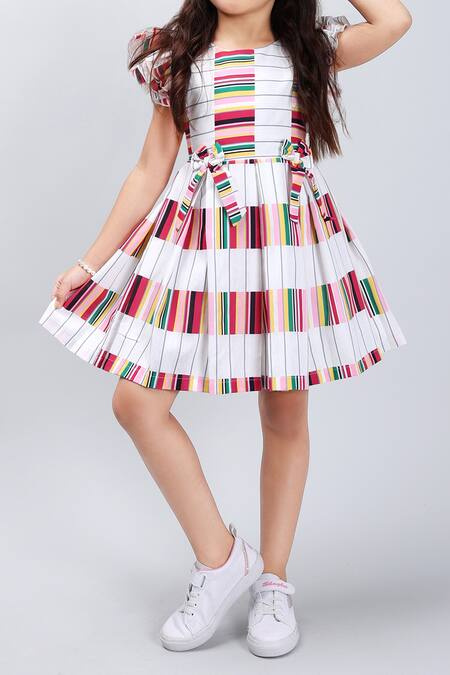 Shop_Petite Pomme_Multi Color Cotton Striped Sleeveless Dress_Online_at_Aza_Fashions