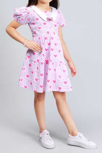 Petite Pomme_Purple Cotton Floral Printed Sleeveless Dress_Online_at_Aza_Fashions