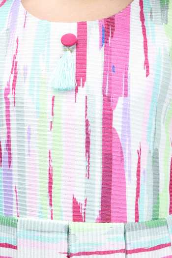 Petite Pomme_Pink Cotton Sleeveless All Over Printed Dress_at_Aza_Fashions