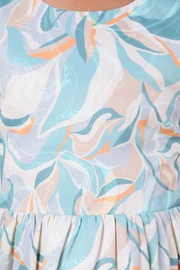 Buy_Petite Pomme_Multi Color Viscose, Cotton Floral Tiered Dress_Online_at_Aza_Fashions