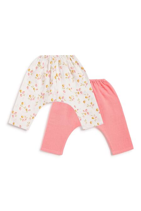 Shop Tiber Taber White Cotton Floral Print Pant Set Online at Aza Fashions Shop_Tiber Taber_White Cotton Floral Print Pant Set _Online_at_Aza_Fashions