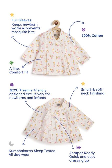 Buy Tiber Taber White Cotton Floral Print Pant Set Buy_Tiber Taber_White Cotton Floral Print Pant Set