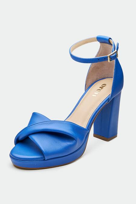 Shop Oroh Blue Luton Genuine Leather Heels Online at Aza Fashions Shop_Oroh_Blue Luton Genuine Leather Heels _Online_at_Aza_Fashions