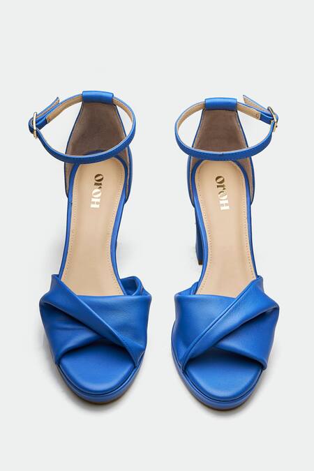 Oroh Blue Luton Genuine Leather Heels at Aza Fashions Oroh_Blue Luton Genuine Leather Heels _at_Aza_Fashions
