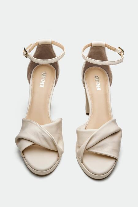 Oroh_Beige Ankle Strap Heels _at_Aza_Fashions