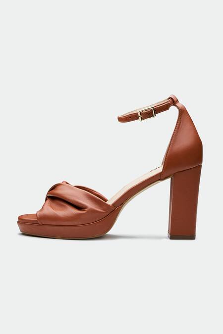 Oroh Brown Genuine Leather Heels Online at Aza Fashions Oroh_Brown Genuine Leather Heels _Online_at_Aza_Fashions