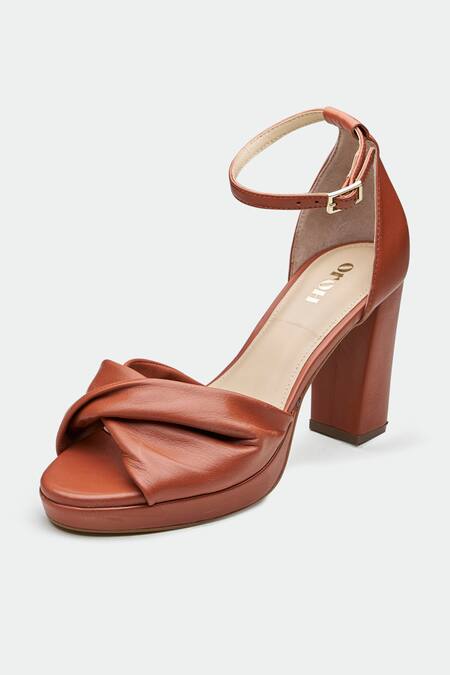 Shop Oroh Brown Genuine Leather Heels Online at Aza Fashions Shop_Oroh_Brown Genuine Leather Heels _Online_at_Aza_Fashions