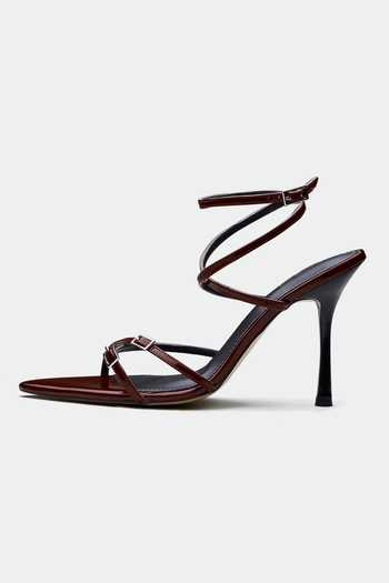Oroh_Maroon Buckles Strappy Heels _Online_at_Aza_Fashions