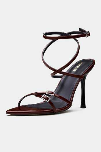 Shop_Oroh_Maroon Buckles Strappy Heels _Online_at_Aza_Fashions