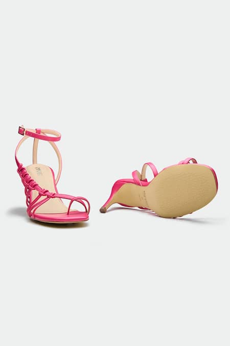 Shop Oroh Pink Genuine Leather Heels at Aza Fashions Shop_Oroh_Pink Genuine Leather Heels _at_Aza_Fashions