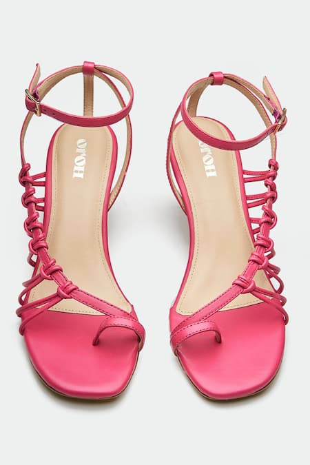 Oroh Pink Genuine Leather Heels at Aza Fashions Oroh_Pink Genuine Leather Heels _at_Aza_Fashions