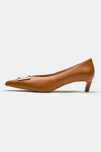 Oroh Brown Buckles Genuine Leather Heels Online at Aza Fashions Oroh_Brown Buckles Genuine Leather Heels _Online_at_Aza_Fashions