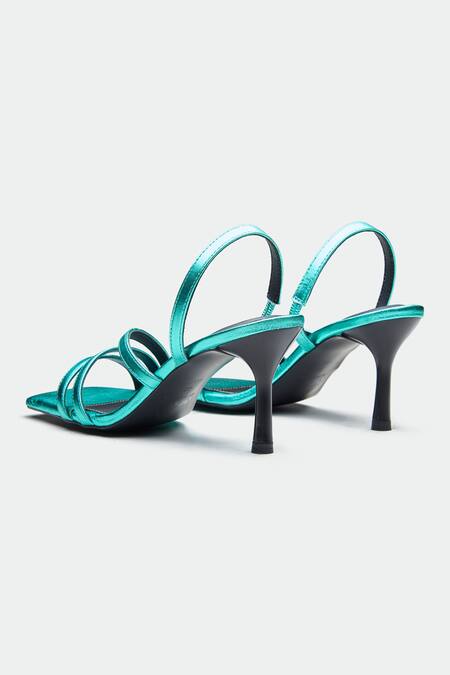 Buy_Oroh_Blue Metallic Strappy Heels _Online_at_Aza_Fashions