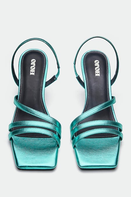 Shop_Oroh_Blue Metallic Strappy Heels _Online_at_Aza_Fashions