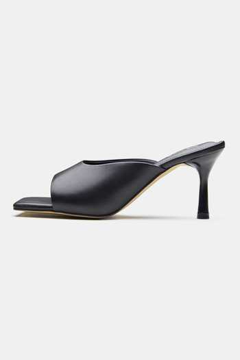 Oroh_Black Genuine Leather Heels _Online_at_Aza_Fashions