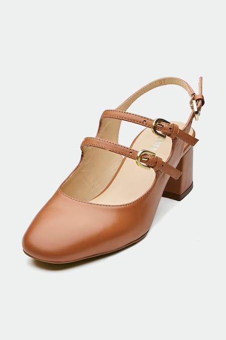 Shop_Oroh_Brown Genuine Leather Heels _Online_at_Aza_Fashions
