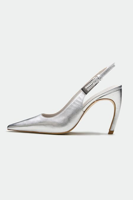 Oroh_Silver Designer Oxford Heels _Online_at_Aza_Fashions