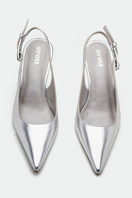 Oroh_Silver Designer Oxford Heels _at_Aza_Fashions