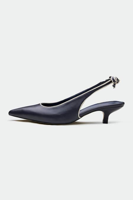 Oroh Navy Bows Blue Designer Heels Online at Aza Fashions Oroh_Navy Bows Blue Designer Heels _Online_at_Aza_Fashions