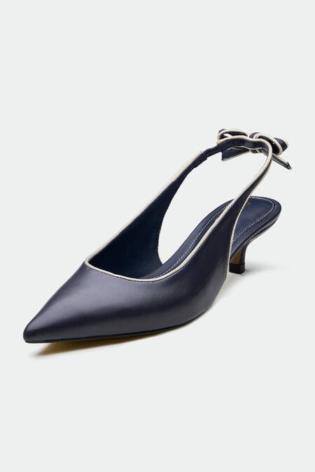 Buy Oroh Navy Bows Blue Designer Heels Online at Aza Fashions Buy_Oroh_Navy Bows Blue Designer Heels _Online_at_Aza_Fashions
