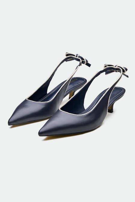 Oroh Navy Bows Blue Designer Heels 