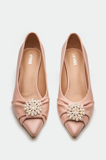 Oroh Pink Pearls Embellished Heels at Aza Fashions Oroh_Pink Pearls Embellished Heels _at_Aza_Fashions