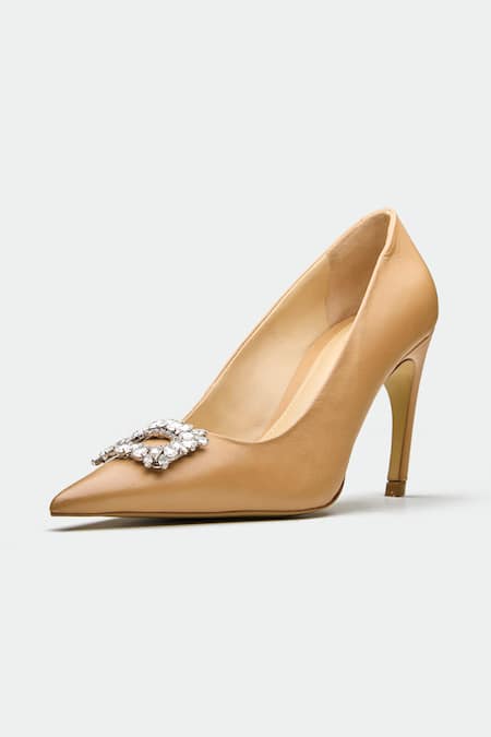 Shop_Oroh_Yellow Rhinestones Aero Diamond Heels _Online_at_Aza_Fashions