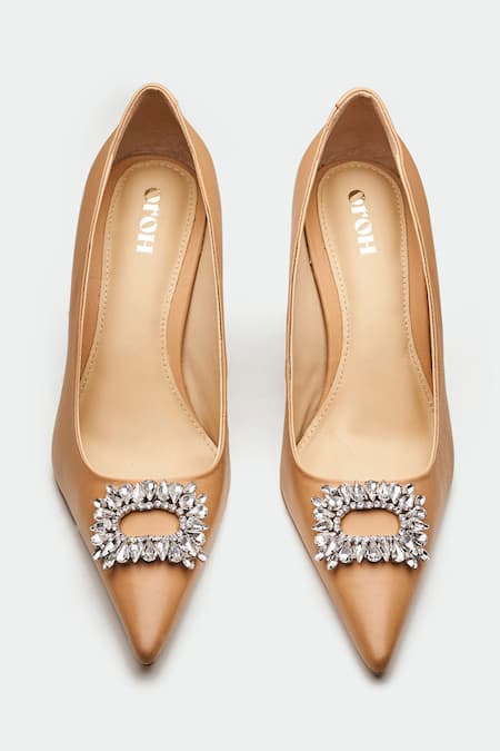 Oroh_Yellow Rhinestones Aero Diamond Heels _at_Aza_Fashions