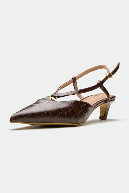 Buy_Oroh_Brown Croc Print Heels _Online_at_Aza_Fashions