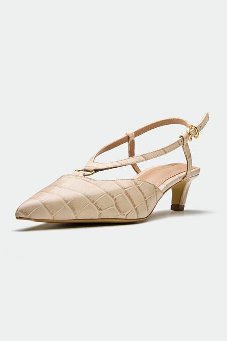 Buy_Oroh_Beige Crocodile Print Heels _Online_at_Aza_Fashions