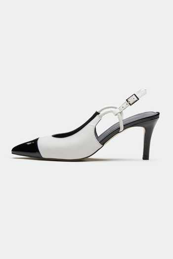 Oroh_White And Black Slingback Heels _Online_at_Aza_Fashions