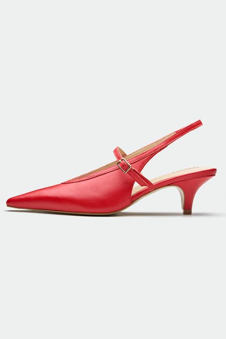 Oroh_Red Pointed Toe Slingback Heels _Online_at_Aza_Fashions