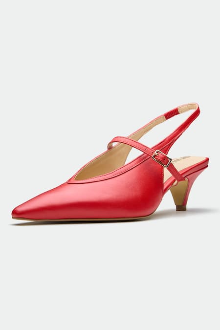 Buy_Oroh_Red Pointed Toe Slingback Heels _Online_at_Aza_Fashions