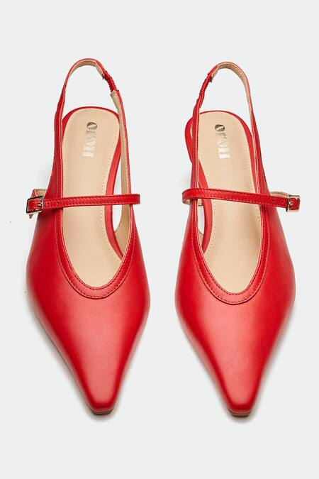 Oroh_Red Pointed Toe Slingback Heels _at_Aza_Fashions