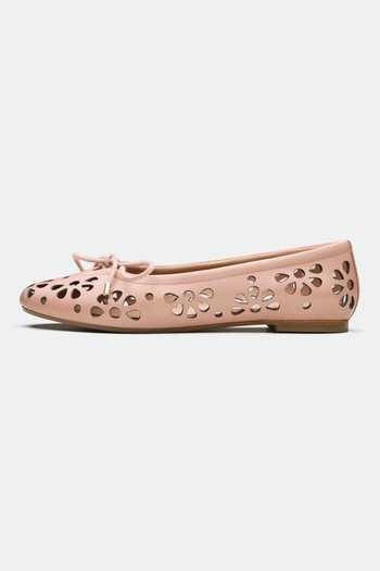 Oroh_Pink Designer Leather Flats _Online_at_Aza_Fashions