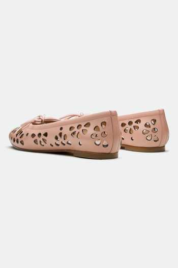 Buy_Oroh_Pink Designer Leather Flats _Online_at_Aza_Fashions