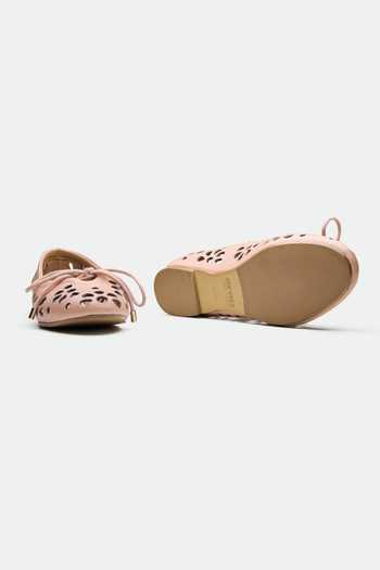 Oroh Pink Designer Leather Flats 
