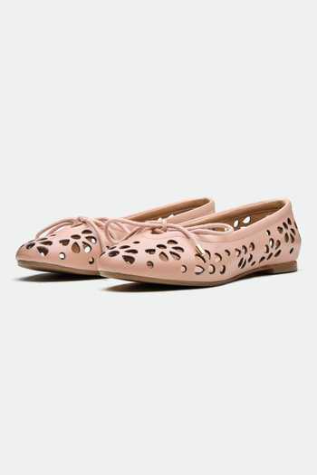 Oroh Pink Designer Leather Flats 