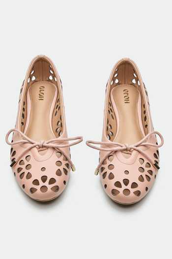 Oroh_Pink Designer Leather Flats _at_Aza_Fashions