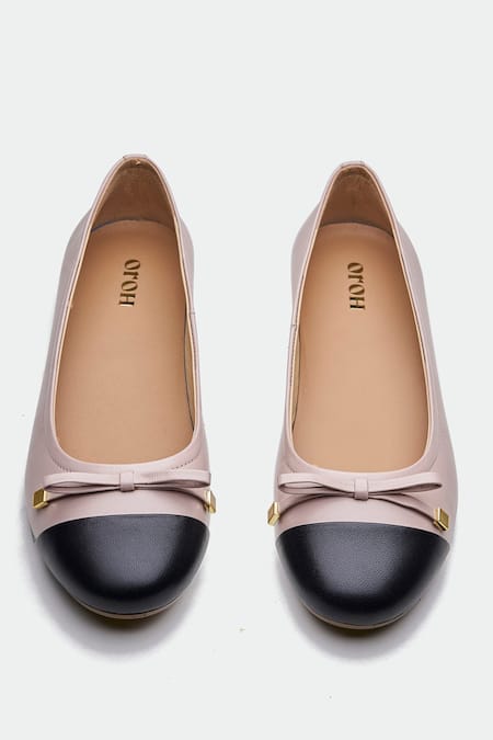 Oroh_Beige And Black Designer Flats _at_Aza_Fashions