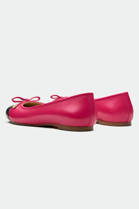 Buy_Oroh_Pink Designer Leather Flats _Online_at_Aza_Fashions