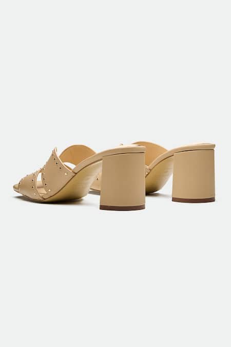 Buy_Oroh_Beige Studs Chester Studded Heels _Online_at_Aza_Fashions