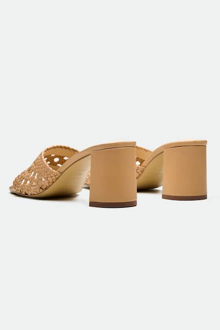 Buy_Oroh_Beige Woven Block Heels _Online_at_Aza_Fashions