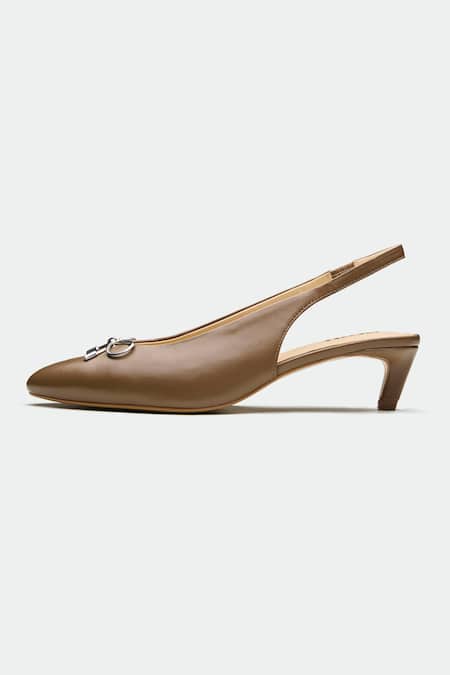Oroh_Brown Bows Slingback Heels With Detail _Online_at_Aza_Fashions