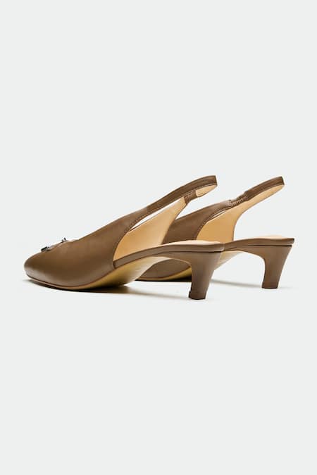 Buy_Oroh_Brown Bows Slingback Heels With Detail _Online_at_Aza_Fashions
