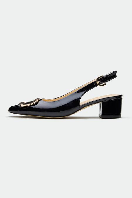 Oroh Black Buckles Derry Slingback Heels Online at Aza Fashions Oroh_Black Buckles Derry Slingback Heels _Online_at_Aza_Fashions