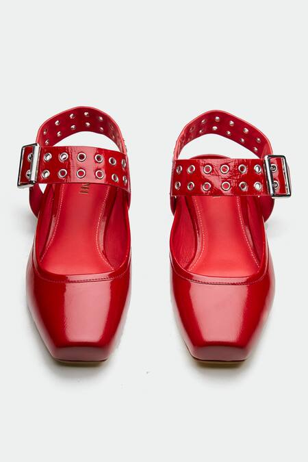 Oroh_Red Designer Gloucester Flats _at_Aza_Fashions