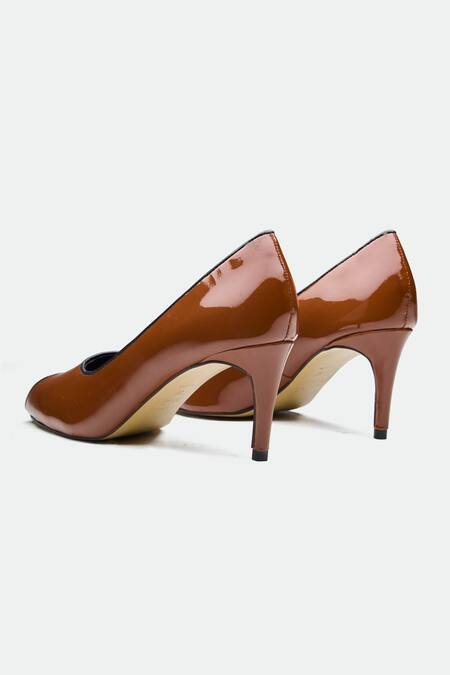 Buy_Oroh_Brown Genuine Leather Heels _Online_at_Aza_Fashions