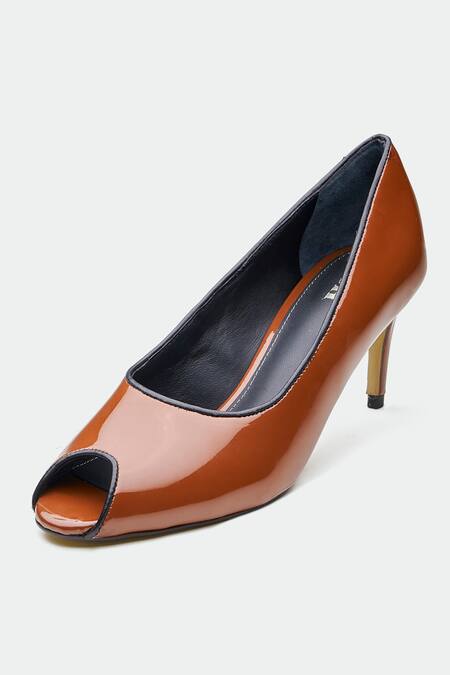 Shop_Oroh_Brown Genuine Leather Heels _Online_at_Aza_Fashions